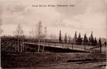 Edmonton Alberta Great Ravine Bridge AB Alta Unused Graydon Postcard 