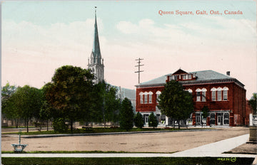 Queen Square, Galt, Ontario, ON, Unused, Postcard