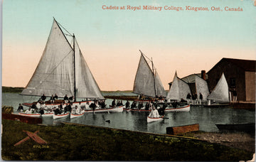Kingston Ontario Cadets Royal Military College ON Boats Unused Postcard 