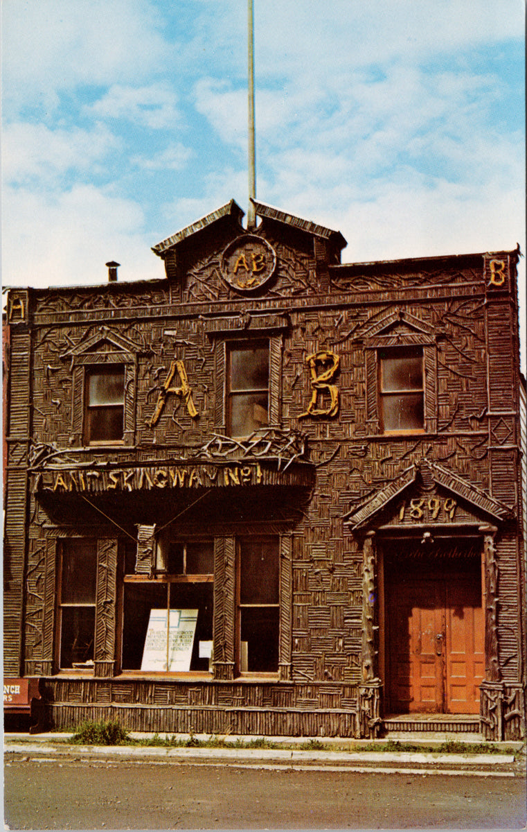 Skagway Alaska Arctic Brotherhood Hall Built with Driftwood Unused Postcard 