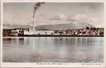 The B.S. & W Mill Port Alberni Vancouver Island BC British Columbia Camera Products RPPC Postcard