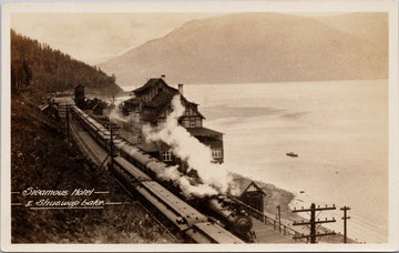 Sicamous Hotel & Shuswap Lake BC Train CP Railway Advert C&V RPO Postcard