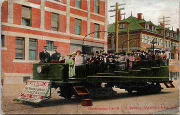 Vancouver BC Observation Car  British Columbia Tourist Postcard 