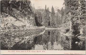 Banff Alberta Drive near CPR Hotel c1908 Trueman's Studio Postcard