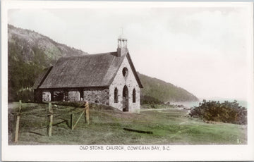 Old Stone Church Cowichan Bay BC Vancouver Island British Columbia Unused Gowen Sutton RPPC Postcard