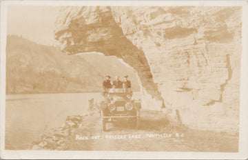 Rock Cut Vaseux Lake Penticton BC British Columbia Automobile Unused RPPC Postcard