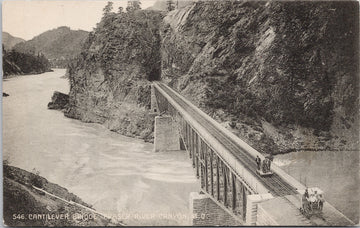 Cantilever Bridge Fraser River Canyon BC British Columbia c1911 Trueman's Studio Postcard