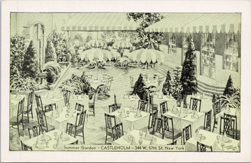 Castleholm Swedish Restaurant New York City NY NYC Advertising Postcard 