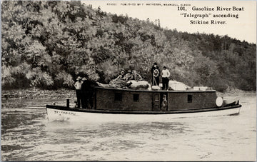 River Boat 'Telegraph' on Stikine River BC or Alaska Unused Postcard 
