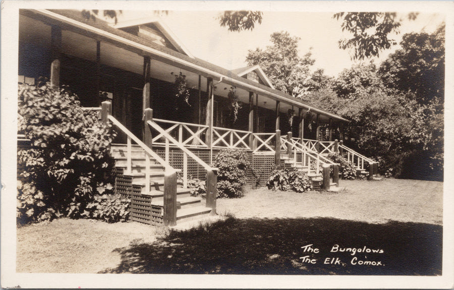 Comox BC The Bungalows The Elk Hotel Vancouver Island RPPC Postcard 