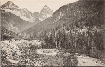 Train in Loop near Glacier BC British Columbia Trueman's Studio Postcard 