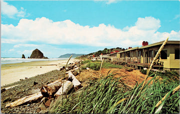 Major Motel Cannon Beach OR Oregon Haystack Rock Unused Vintage Postcard