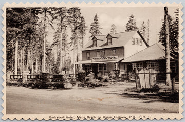 Parkwood Hotel Metis Beach Gaspe Highway QC Postcard