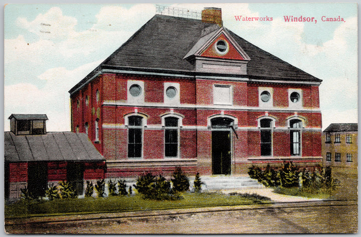 Waterworks Building Windsor Ontario Postcard