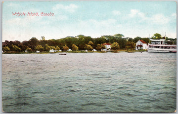 Walpole Island Ontario ON Steamer Boat c1911 Marine City MI Cancel Postcard