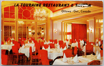 La Touraine Restaurant Ottawa Ontario ON Dining 1963 St Honoré de Témiscouata Cancel Postcard 