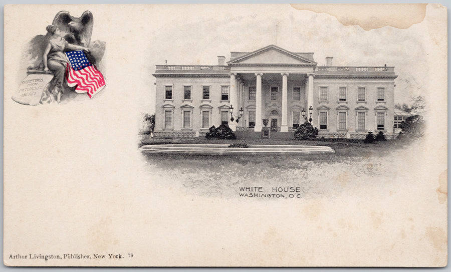 White House Washington DC Unused Arthur Livingston Postcard