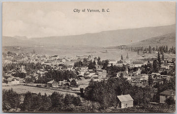 City of Vernon BC British Columbia Birdseye Postcard