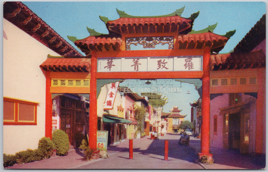 Chinatown Los Angeles California Restaurants Shops China Town Arch Postcard 