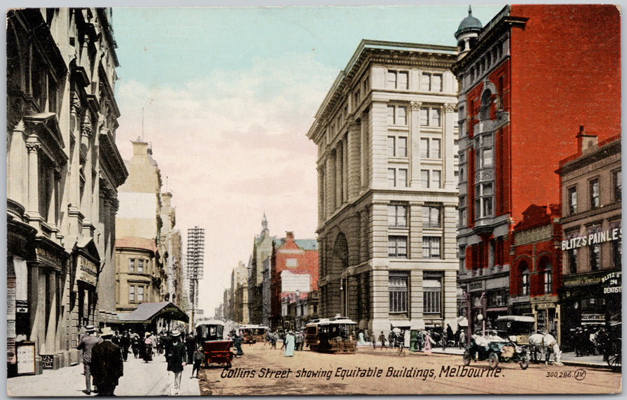 Collins Street Melbourne Australia Postcard 