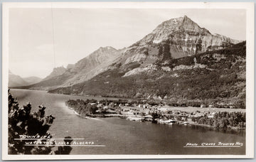 Waterton Lakes Alberta Townsite Birdseye AB Canada Unused #3 Cross Studios RPPC Postcard