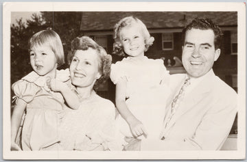 Richard Nixon and Family USA Politician 1952 Promotional RPPC Postcard 