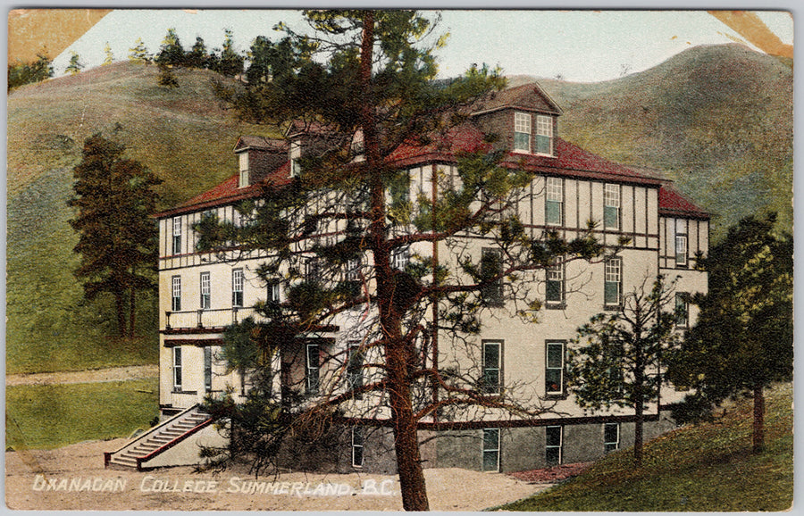 Okanagan College, Summerland, BC, British Columbia, Scarce, Postcard,