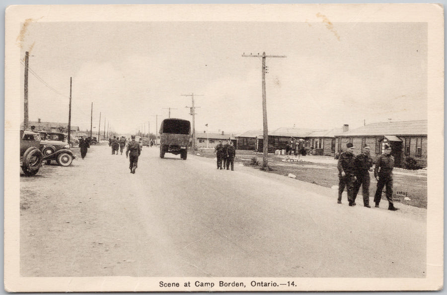 Scene at Camp Borden Ontario On Canadian Soldiers Postcard