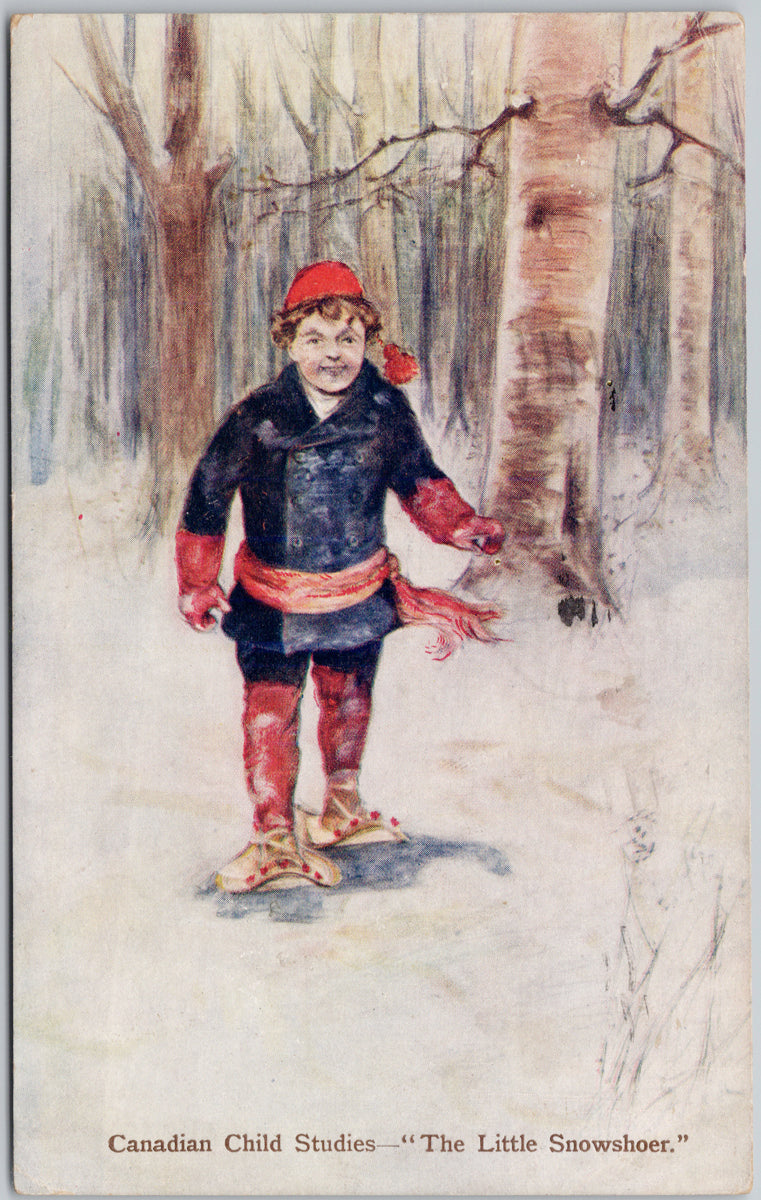 Canadian Child Studies The Little Snowshoer CW Simpson 1907 Postcard 