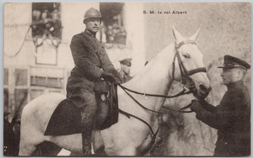 King Albert of Belgium White Horse S.M. le roi Albert Postcard