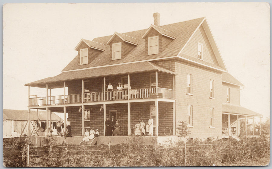 Simcoe Ontario Simcoe Farm & People R.H. Peter RPPC Postcard