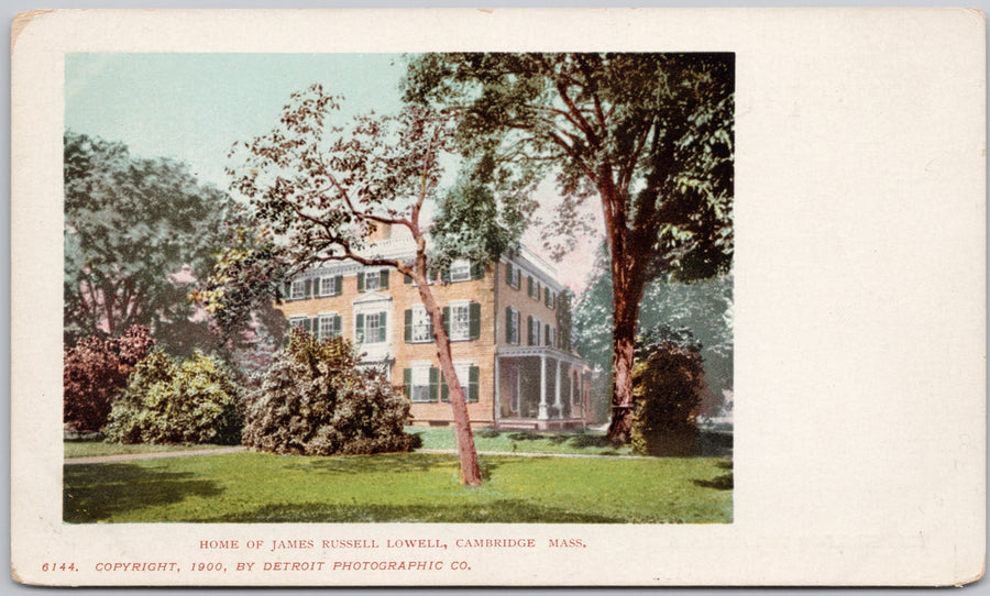 Home of James Russell Lowell Cambridge MA Detroit Photographic Co Postcard 