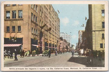 St Catherine Street Montreal QC Quebec 1947 6 Cents Due Postal Mark Postcard 