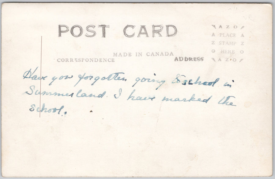 West Summerland BC British Columbia Birdseye School RPPC Postcard SP16 *as is