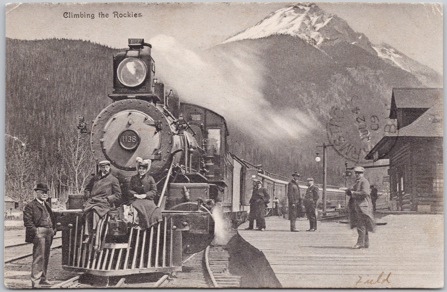 Climbing the Rockies Train Engine #1138 Postcard 