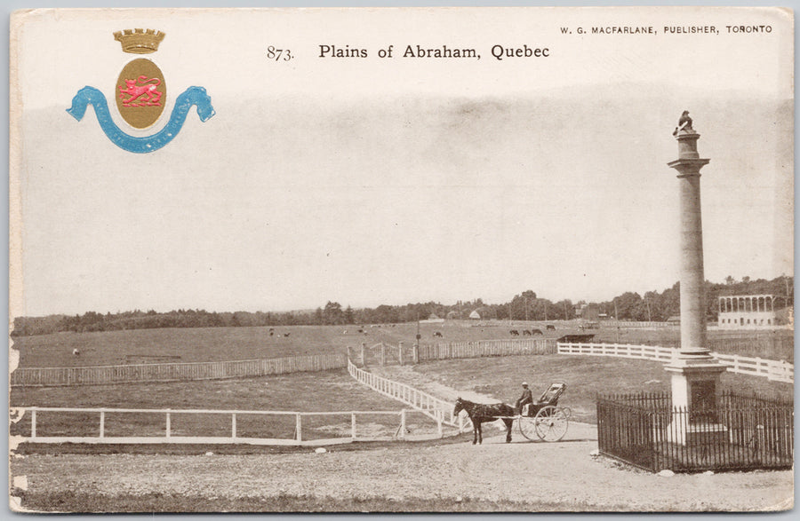 Plains of Abraham Quebec QC Canada Horse and Carriage Monument Patriotic MacFarlane Postcard 