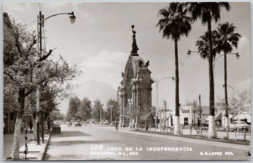 Monterrey Mexico Arco De La Independencia Unused Lopez RPPC Postcard 