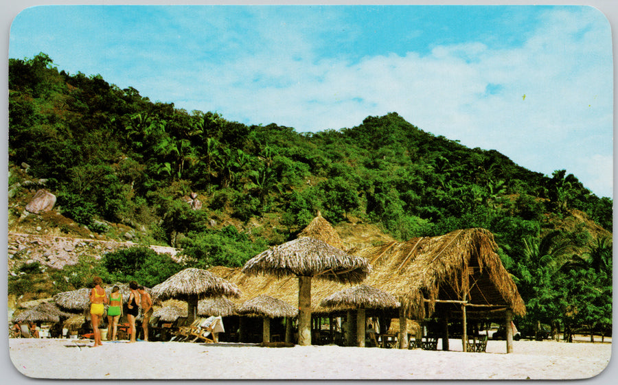 Mismaloya Beach near Puerto Vallarta Mexico La Playa Mismaloya Vintage Postcard 