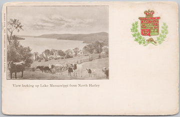 Lake Massawippi from North Hatley Quebec Cattle Canada Patriotic Postcard