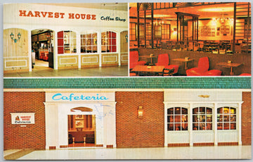 Harvest House Cafeteria Coffee Shop Canada & USA Locations Vintage Advertising Postcard