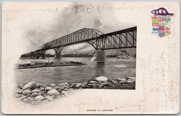 Bridge at Lachine Quebec QC Canada Patriotic Postcard