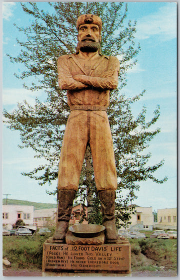 12 Foot Davis Statue Peace River Alberta AB Twelve Foot Davis Postcard 