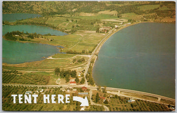 Oyama Orchard Tent Camp British Columbia Canada Aerial View Postcard 