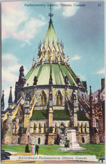 Parliamentary Library Ottawa Ontario Postcard 