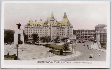 Confederation Square Ottawa Ontario ON ONT c1941 'V' Cancel Photographic Stores RPPC Postcard SP16