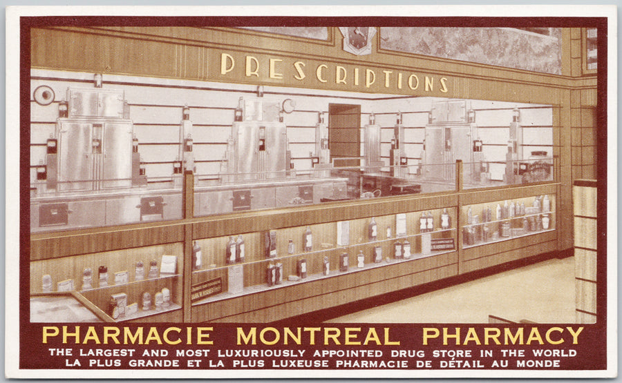 Montreal Quebec Pharmacie Montreal Pharmacy QC Advertising Unused Postcard 