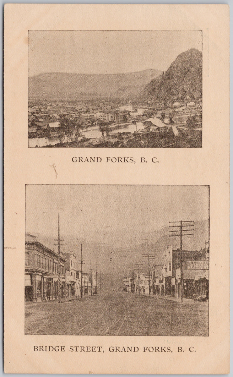 Grand Forks British Columbia Bridge Street c1906 Postcard 