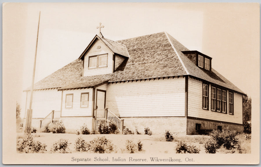 Wikwemikong Ontario Separate School Indian Reserve Day School Canada Postcard