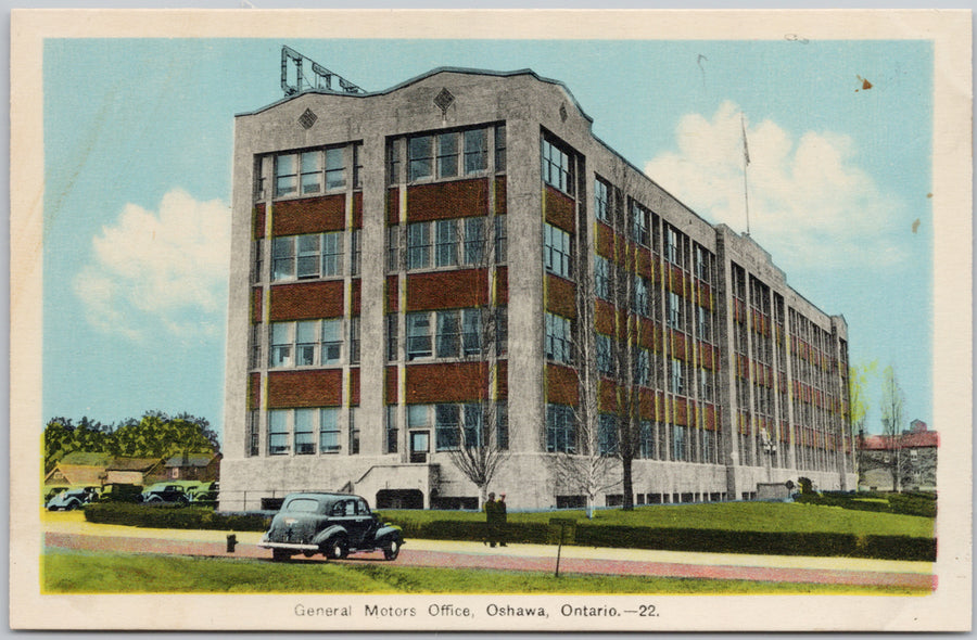 General Motors Office Oshawa Ontario Postcard 