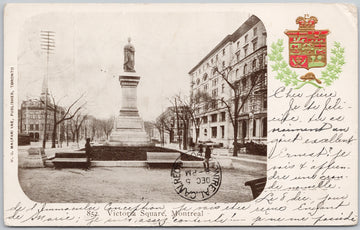 Victoria Square Montreal QC Quebec Canada Patriotic c1904 MacFarlane Postcard